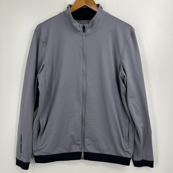 Under Armour Other - Under Armour Active Jacket Men's L Gray Full Zip Loose Heat Gear Stretch